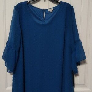 New Dotted Swiss Blue Dress / 2X